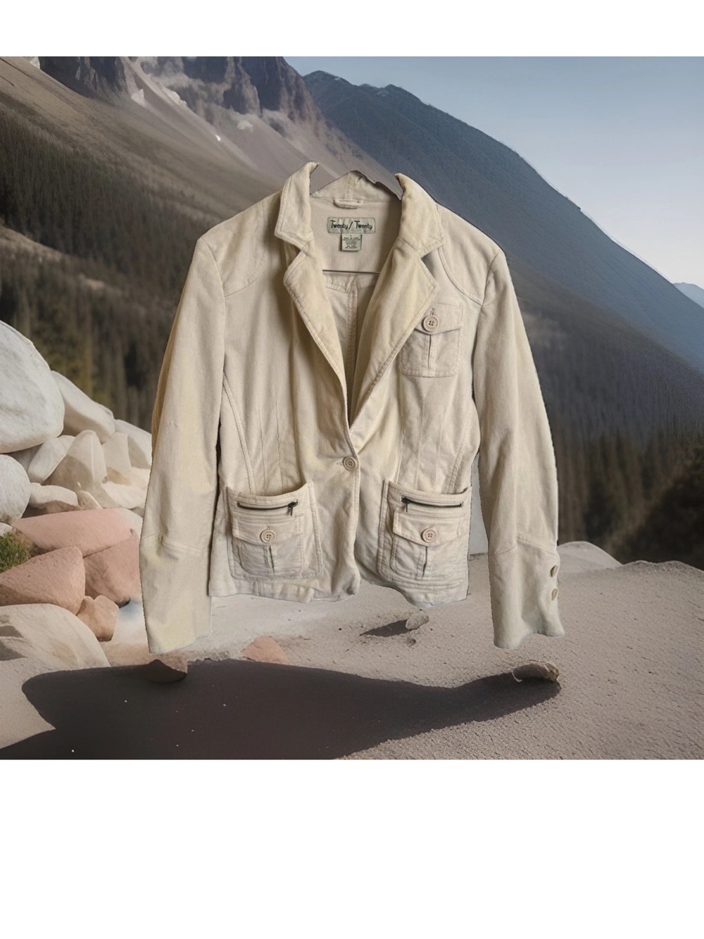 Twenty Twenty Cream Utility Jacket with Pocket Details Size L